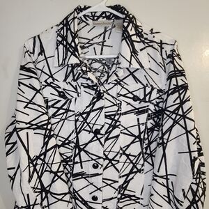 Women's Black and White Crop Jacket Drapers And Damons Size L